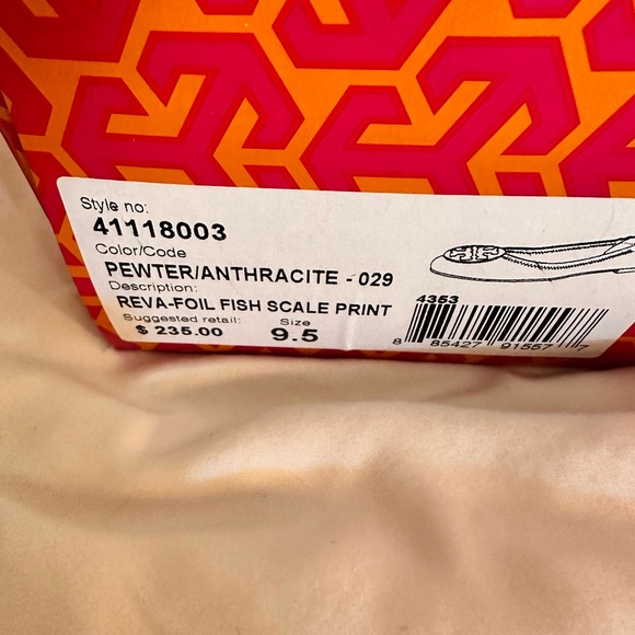 TORY BURCH Silver Reva Foil Fish Scale Ballet Flats - Picture 5 of 8